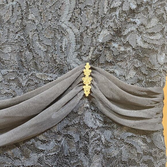 Blue with white stones long Blue Sage dress - Picture 4 of 5